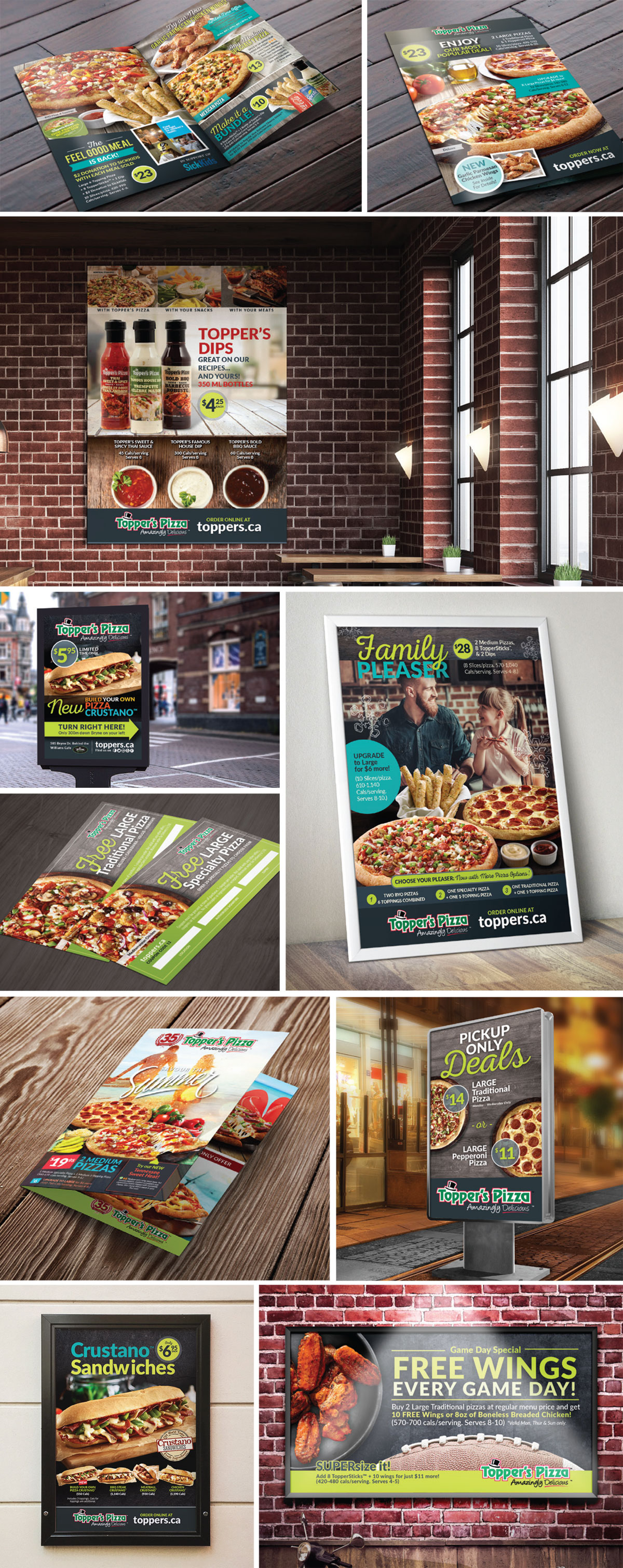 Definity Creative Graphic Design Barrie Toronto Toppers Pizza Print Design Branding
